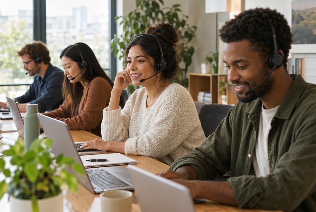 AmericaTrak support advisers at work in a bright office